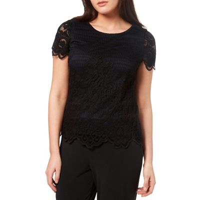 Windsmoor Black And Oyster Lace Top